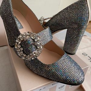 SJP Celine Glitter Mary Jane Shoes